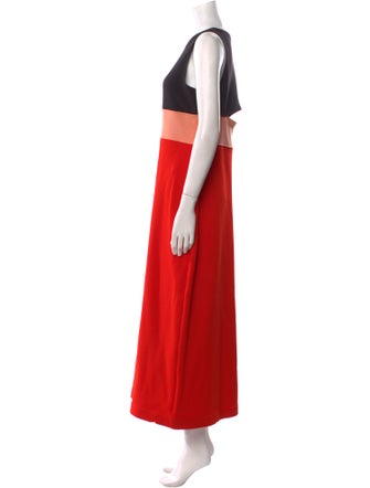 Proenza Schouler Colorblock Pattern Long Dress
