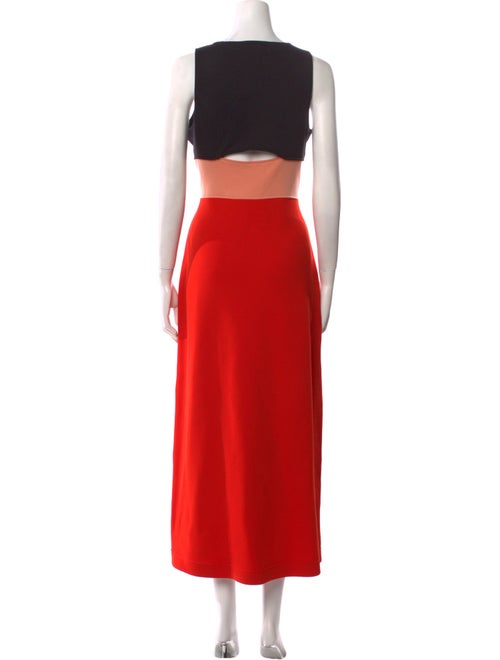 Proenza Schouler Colorblock Pattern Long Dress