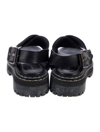 Proenza Schouler Leather Whipstitch Trim Slingback Flats