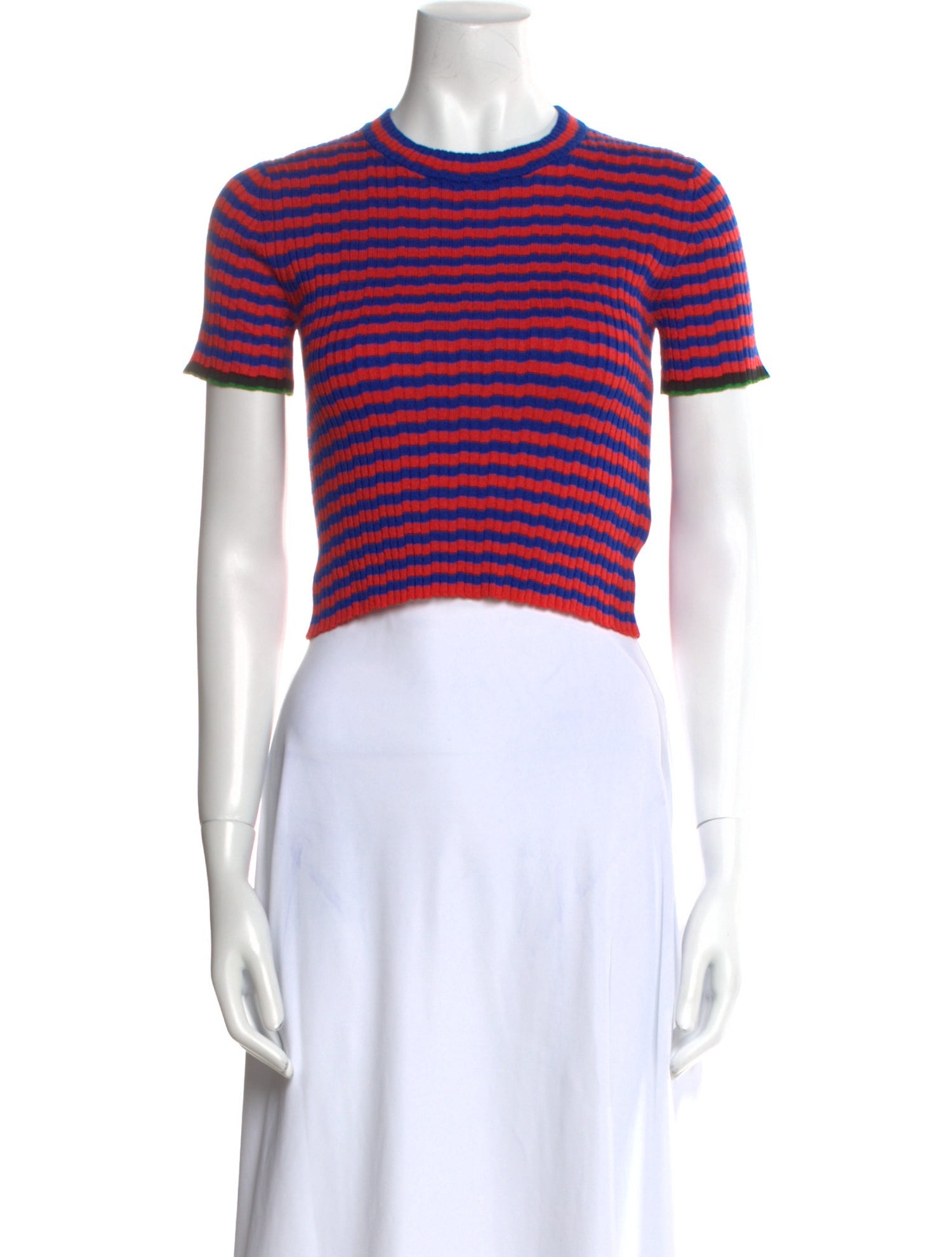 Proenza Schouler Silk Striped Crop Top