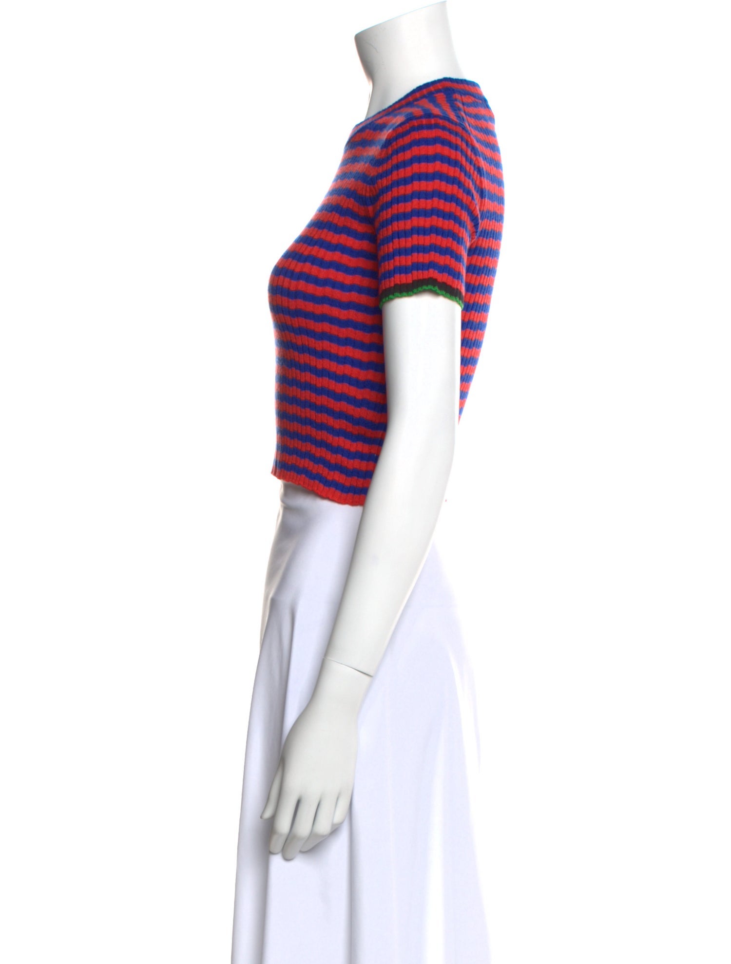 Proenza Schouler Silk Striped Crop Top