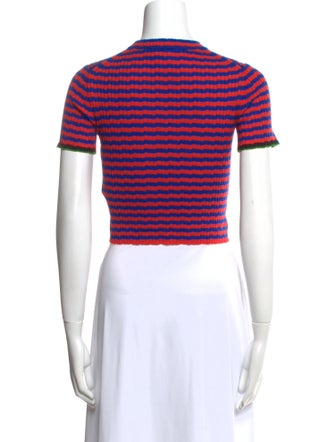 Proenza Schouler Silk Striped Crop Top