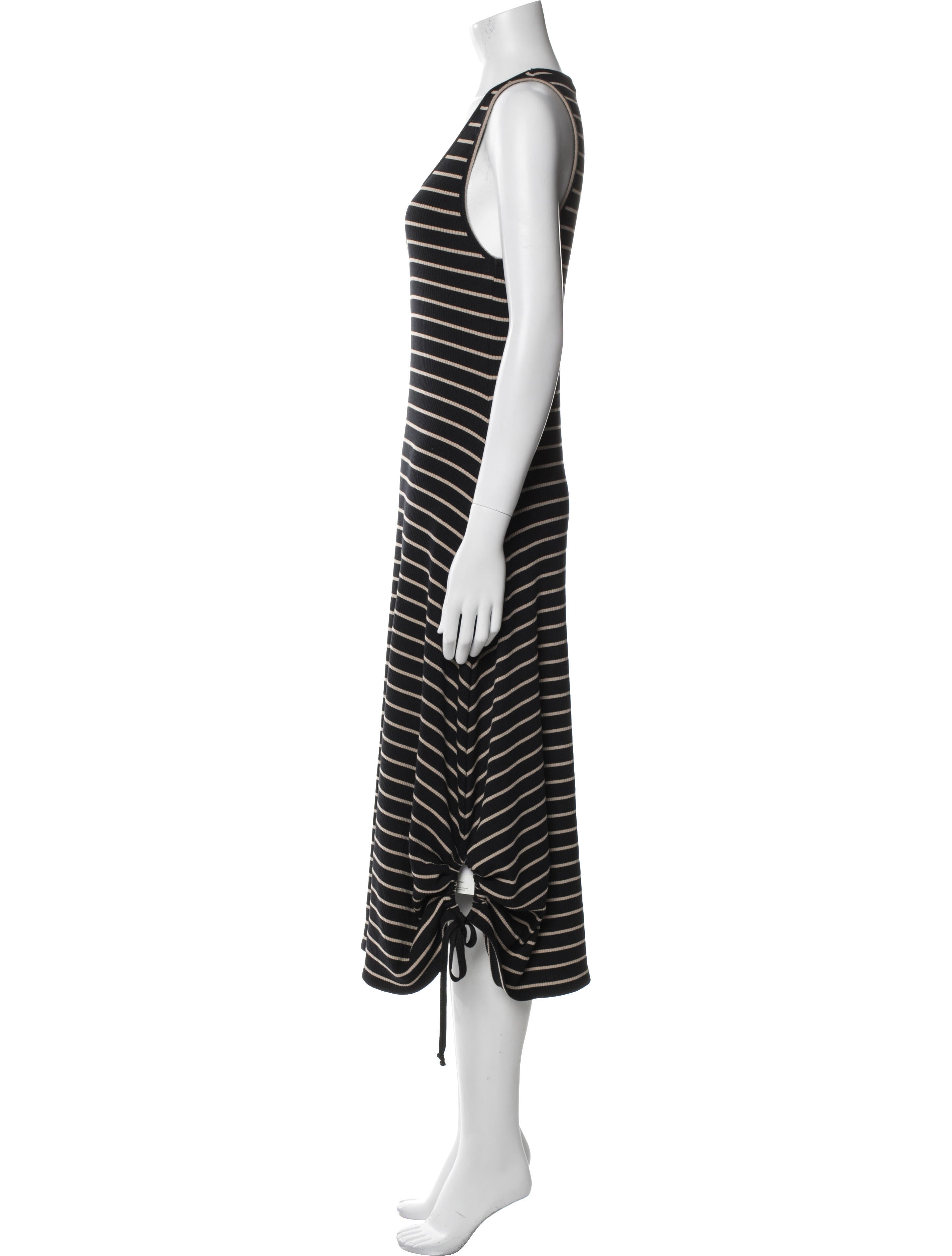 Proenza Schouler Striped Midi Length Dress