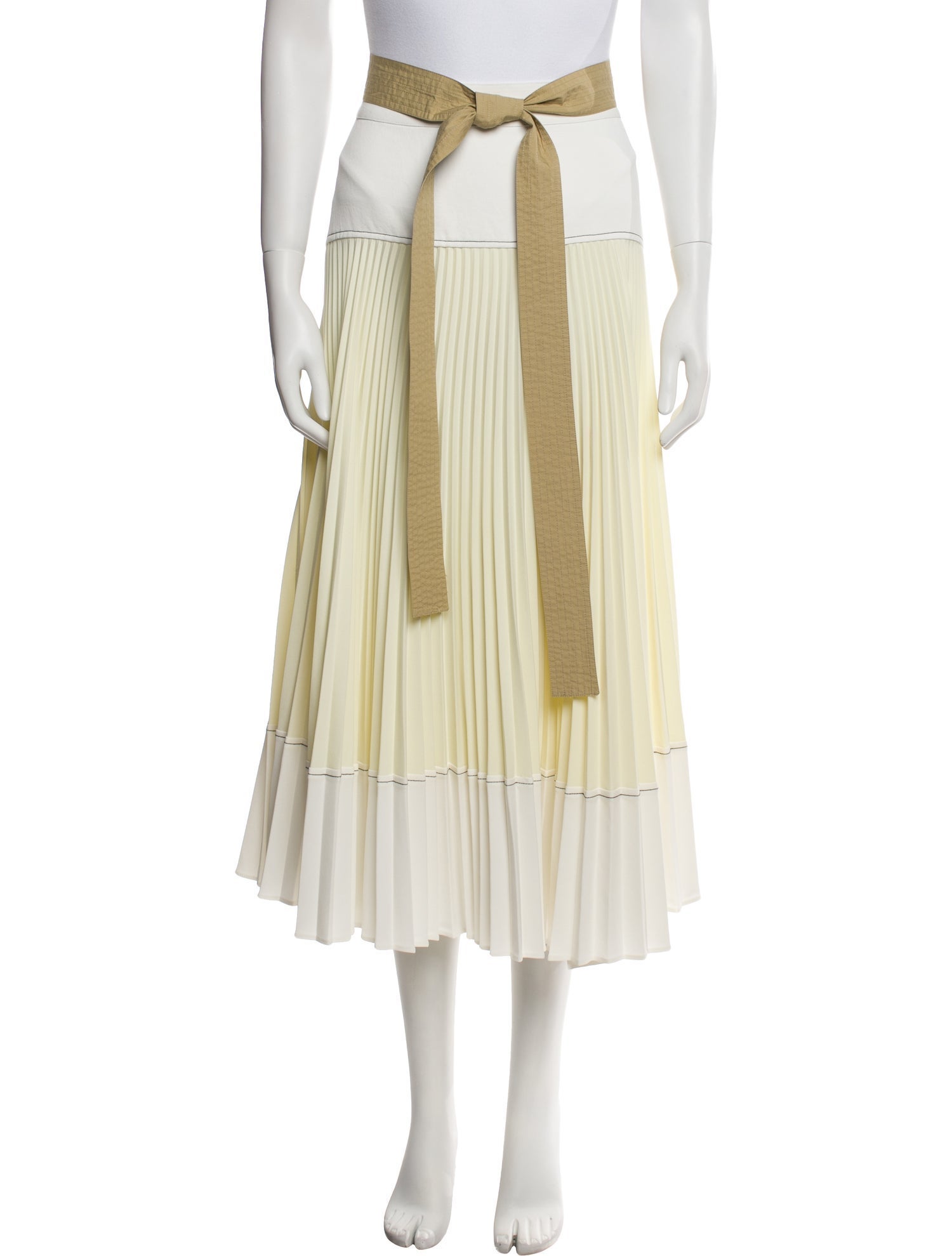 Proenza Schouler Colorblock Pattern Midi Length Skirt