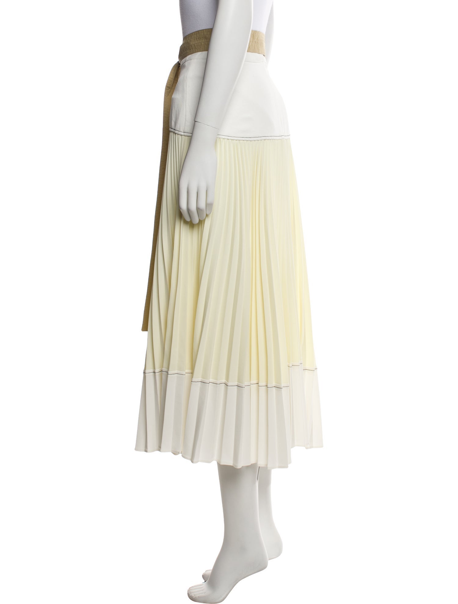 Proenza Schouler Colorblock Pattern Midi Length Skirt