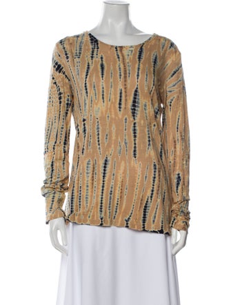 Proenza Schouler Printed Bateau Neckline Blouse