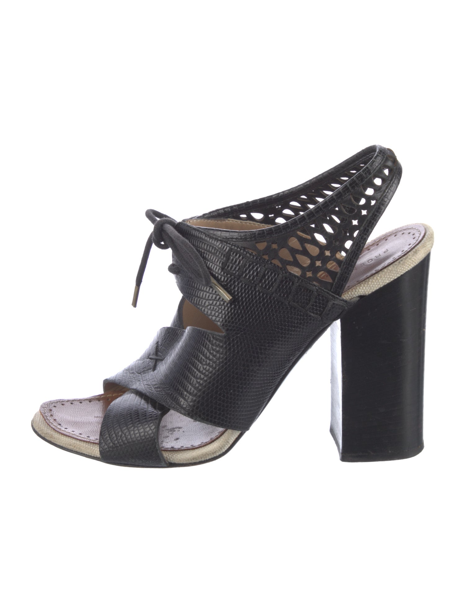 Proenza Schouler Embossed Leather Animal Print Slingback Sandals