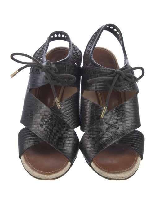 Proenza Schouler Embossed Leather Animal Print Slingback Sandals