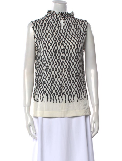 Proenza Schouler Printed Mock Neck Blouse