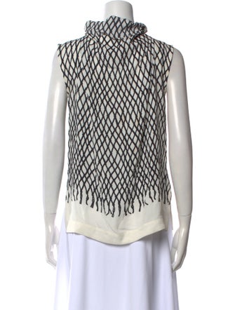 Proenza Schouler Printed Mock Neck Blouse