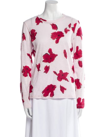 Proenza Schouler Floral Print Crew Neck Sweatshirt