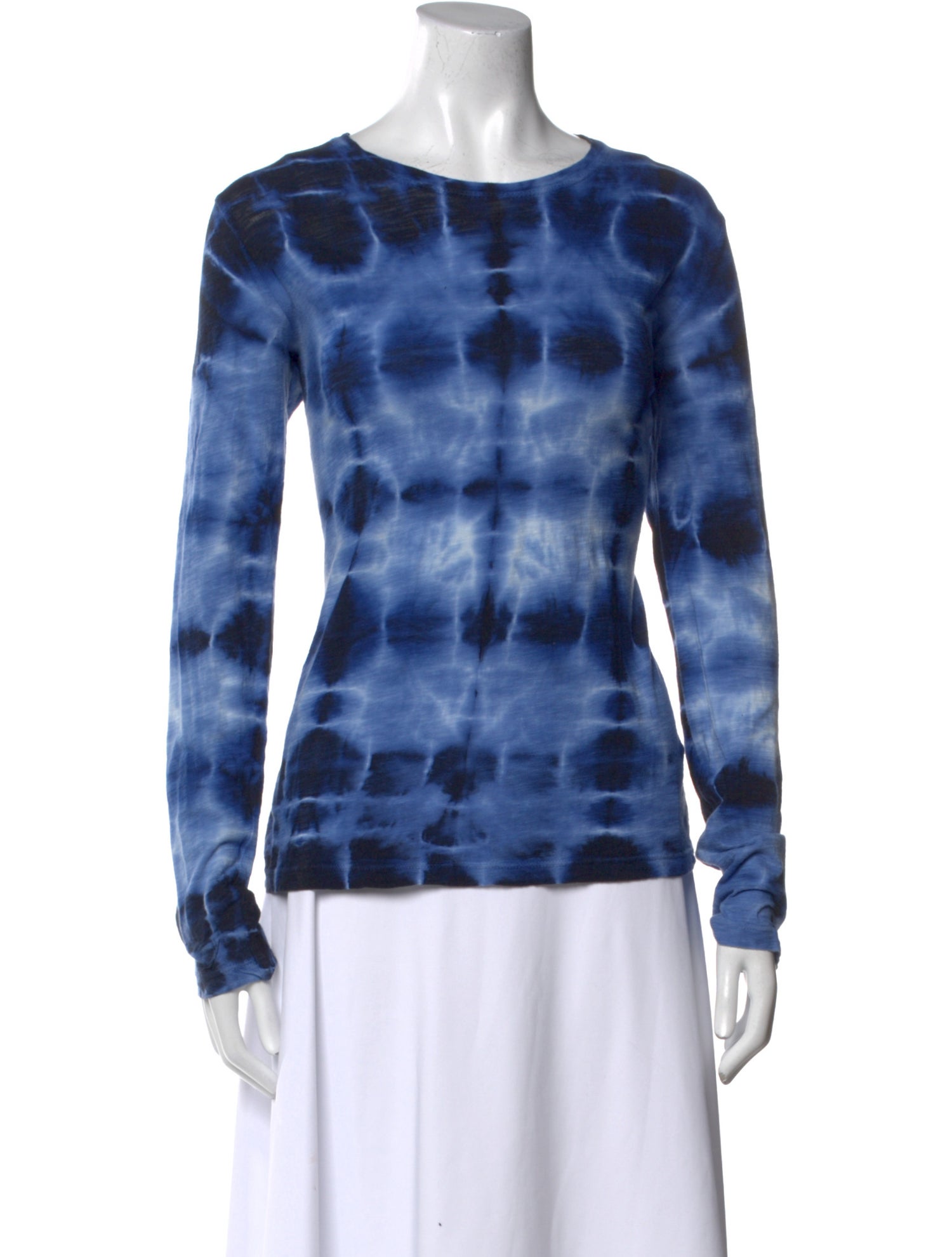 Proenza Schouler Tie-Dye Print Scoop Neck Top