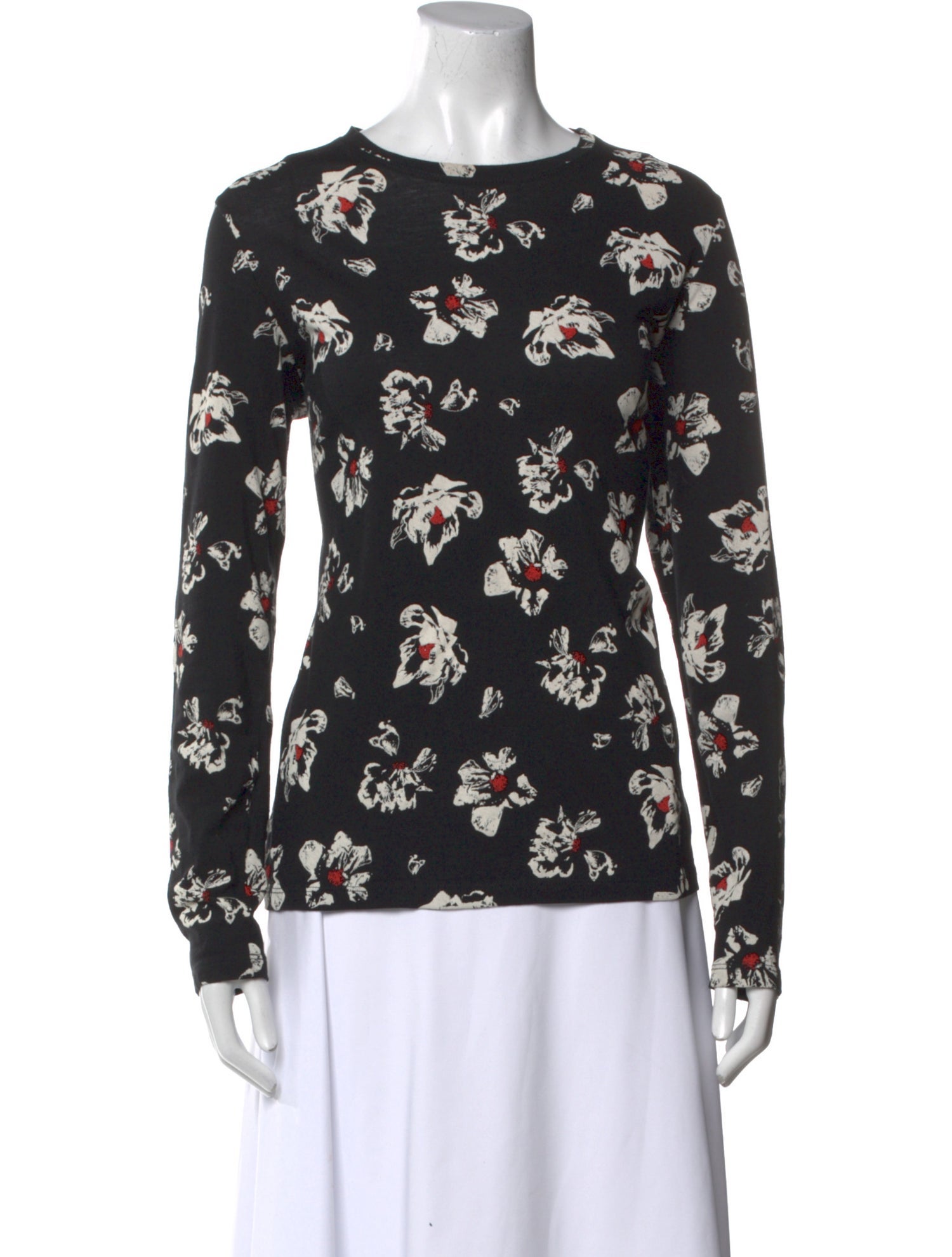 Proenza Schouler Floral Print Bateau Neckline Blouse