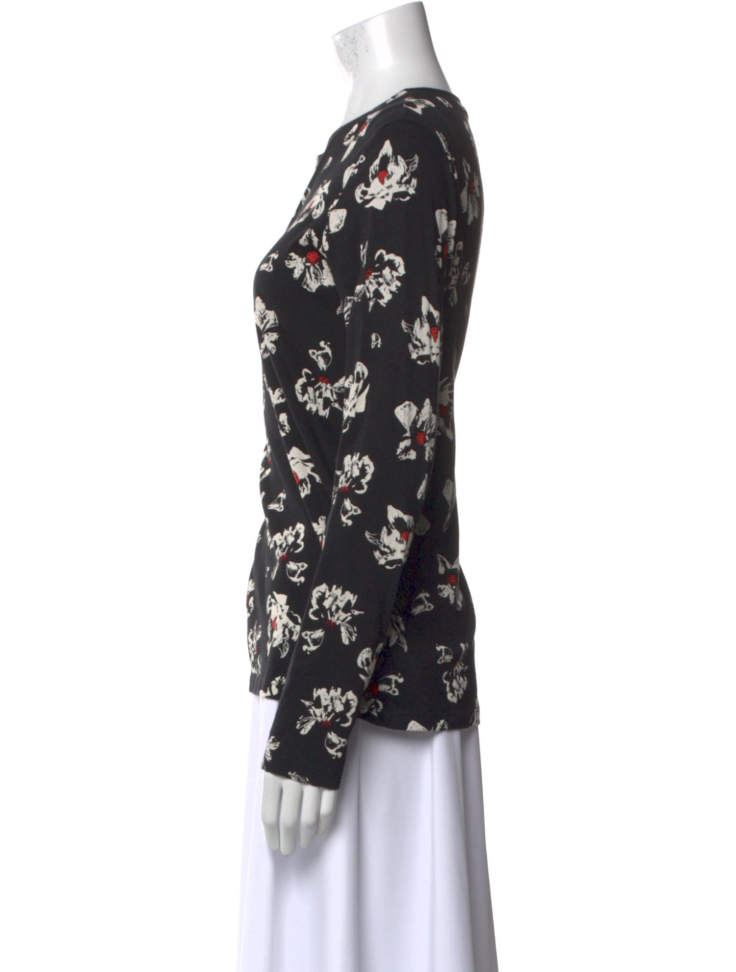 Proenza Schouler Floral Print Bateau Neckline Blouse