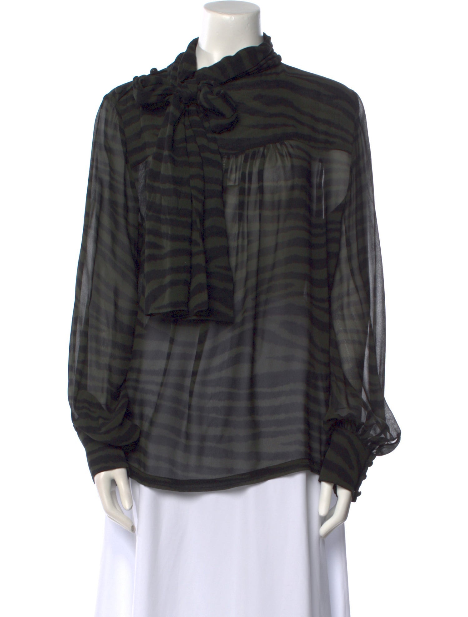 Proenza Schouler Silk Plaid Print Blouse