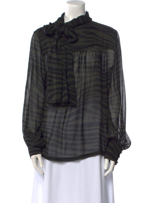 Proenza Schouler Silk Plaid Print Blouse