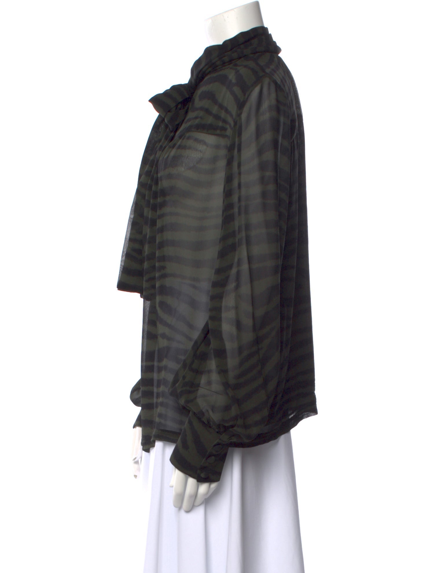 Proenza Schouler Silk Plaid Print Blouse