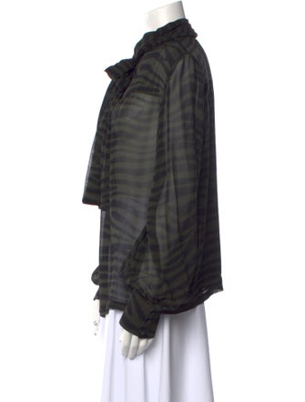 Proenza Schouler Silk Plaid Print Blouse