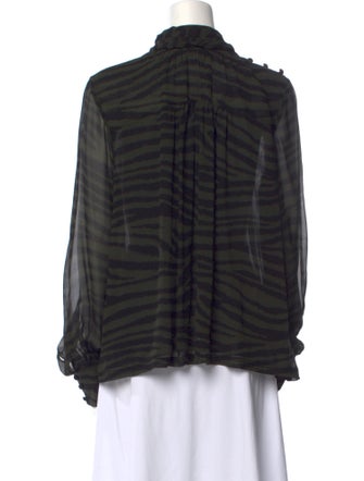 Proenza Schouler Silk Plaid Print Blouse