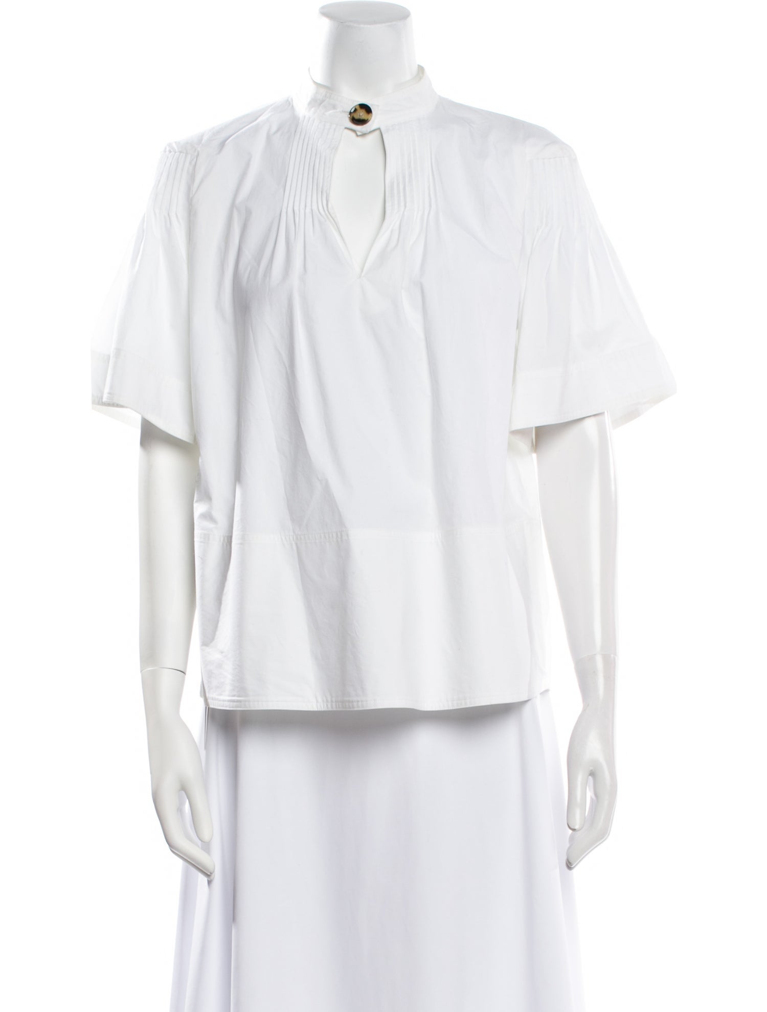 Proenza Schouler V-Neck Short Sleeve Blouse