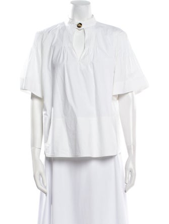Proenza Schouler V-Neck Short Sleeve Blouse