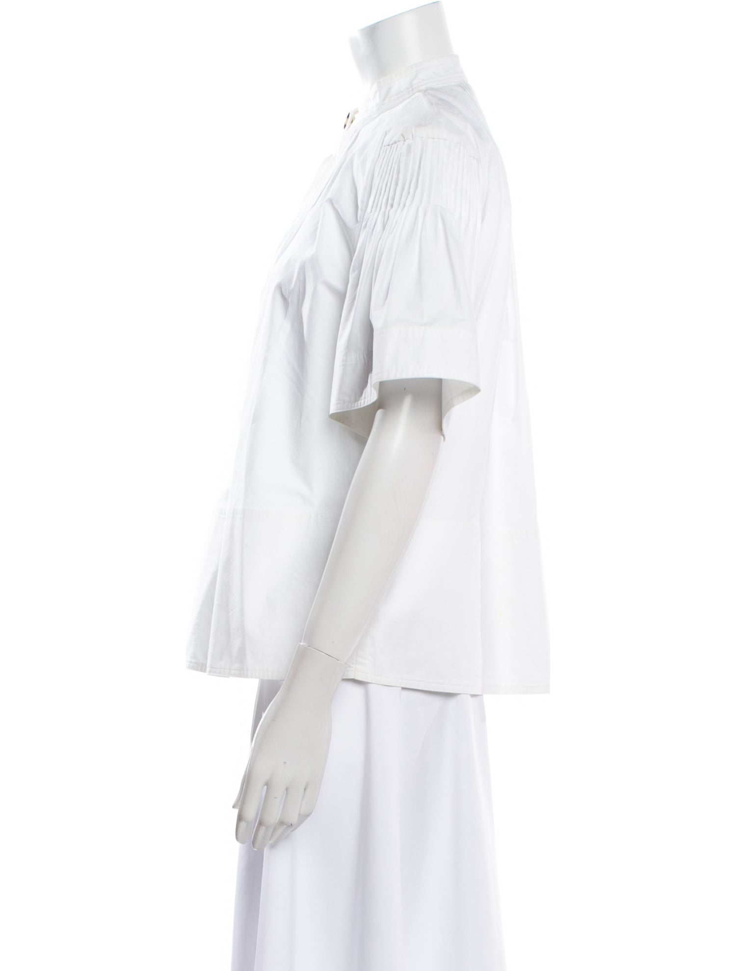 Proenza Schouler V-Neck Short Sleeve Blouse