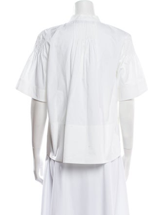 Proenza Schouler V-Neck Short Sleeve Blouse