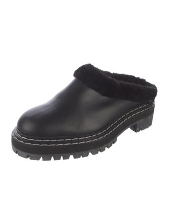 Proenza Schouler Leather Fur Trim Mules