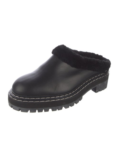 Proenza Schouler Leather Fur Trim Mules