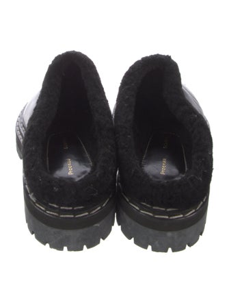Proenza Schouler Leather Fur Trim Mules