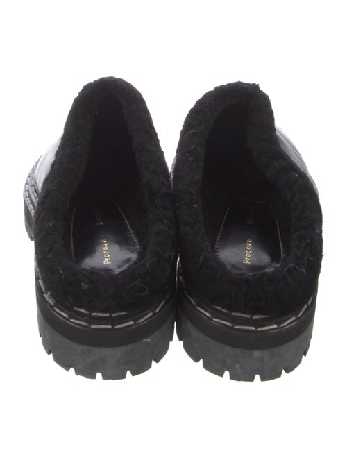 Proenza Schouler Leather Fur Trim Mules