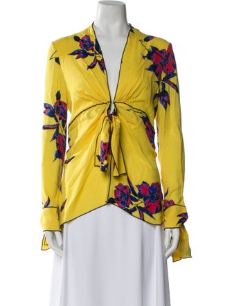 Proenza Schouler Silk Floral Print Blouse
