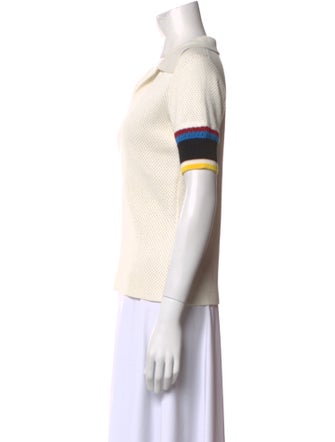 Proenza Schouler Colorblock Pattern V-Neck Polo