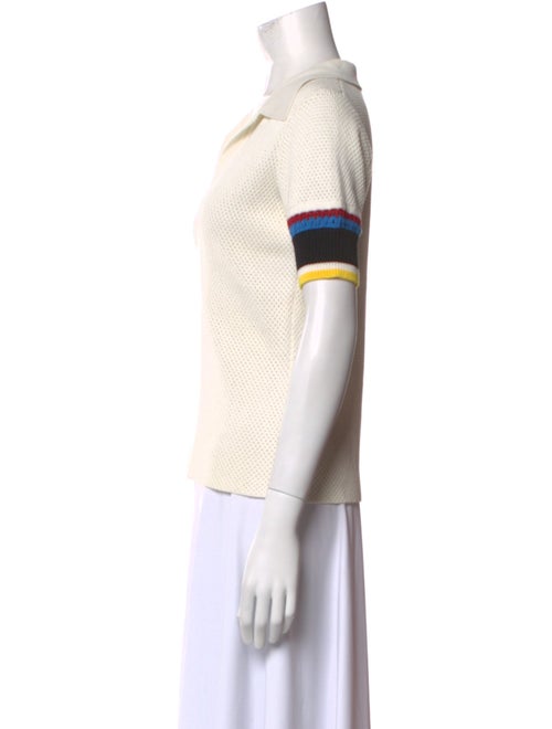 Proenza Schouler Colorblock Pattern V-Neck Polo