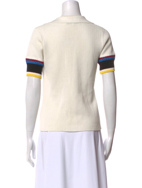 Proenza Schouler Colorblock Pattern V-Neck Polo