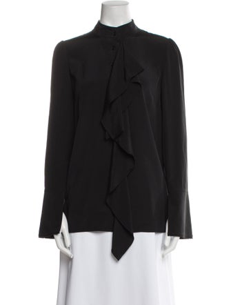 Proenza Schouler Silk Mock Neck Blouse