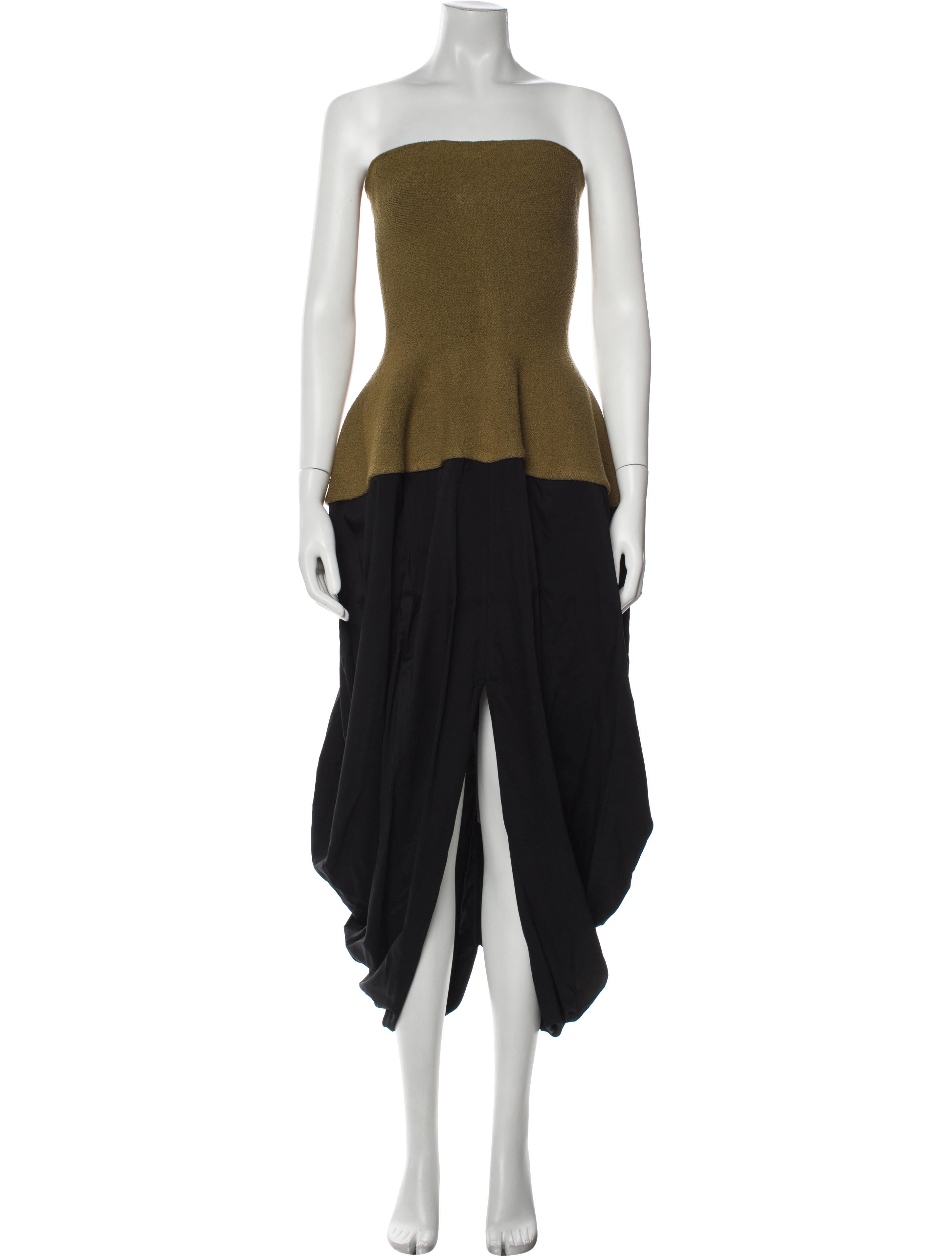 Proenza Schouler Colorblock Pattern Midi Length Dress