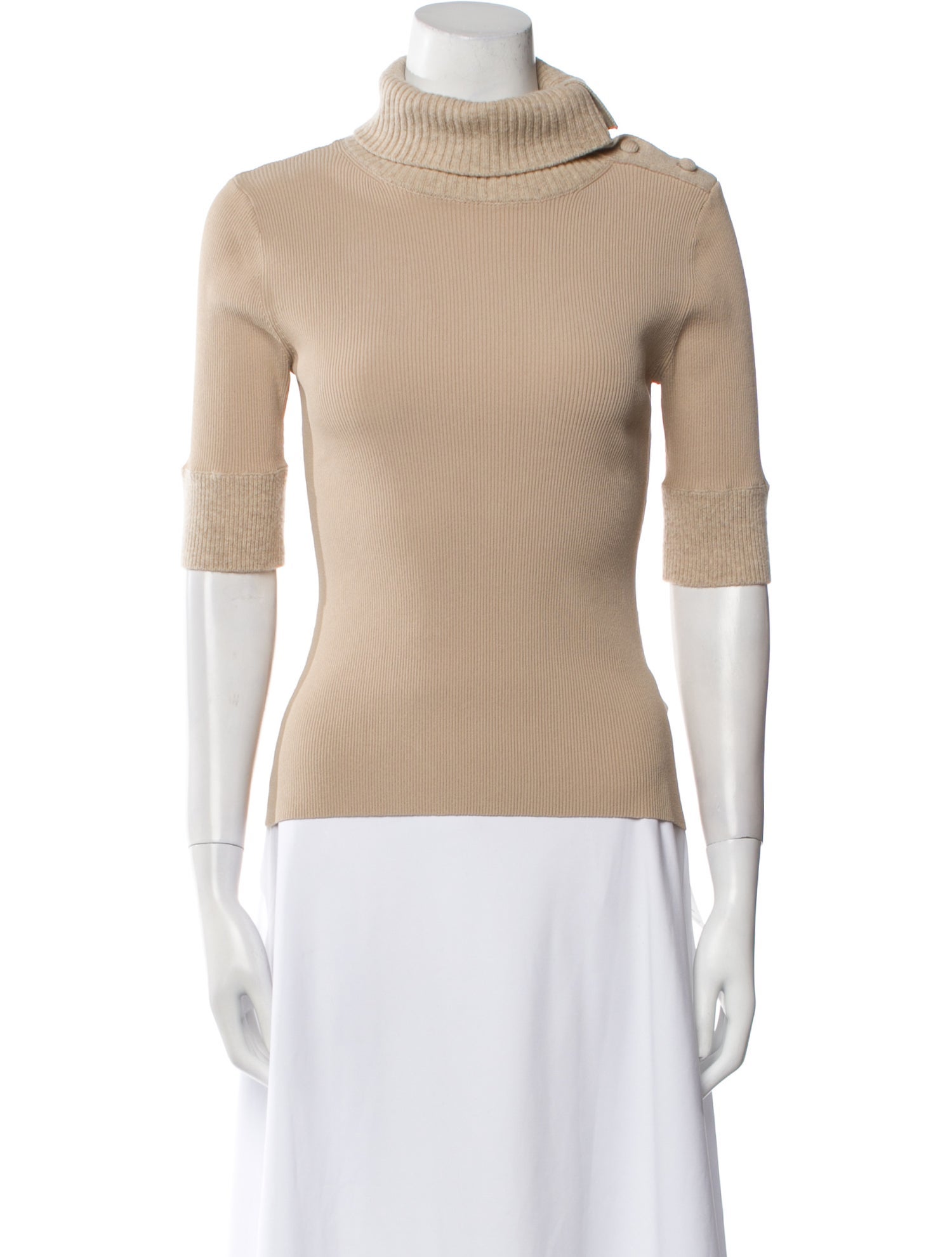 Proenza Schouler Turtleneck Three-Quarter Sleeve Top