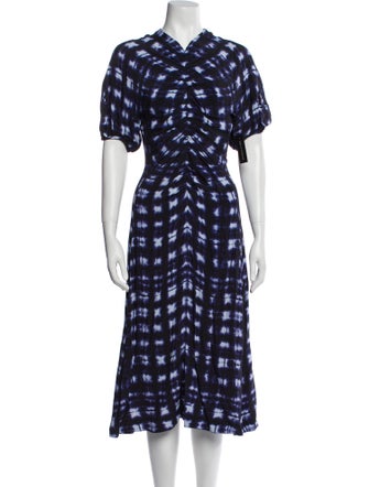 Proenza Schouler Tie-Dye Print Midi Length Dress