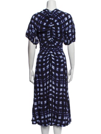 Proenza Schouler Tie-Dye Print Midi Length Dress