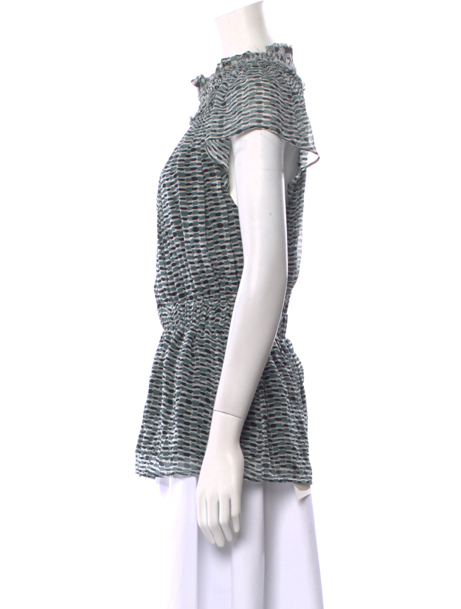 Proenza Schouler Silk Striped Top