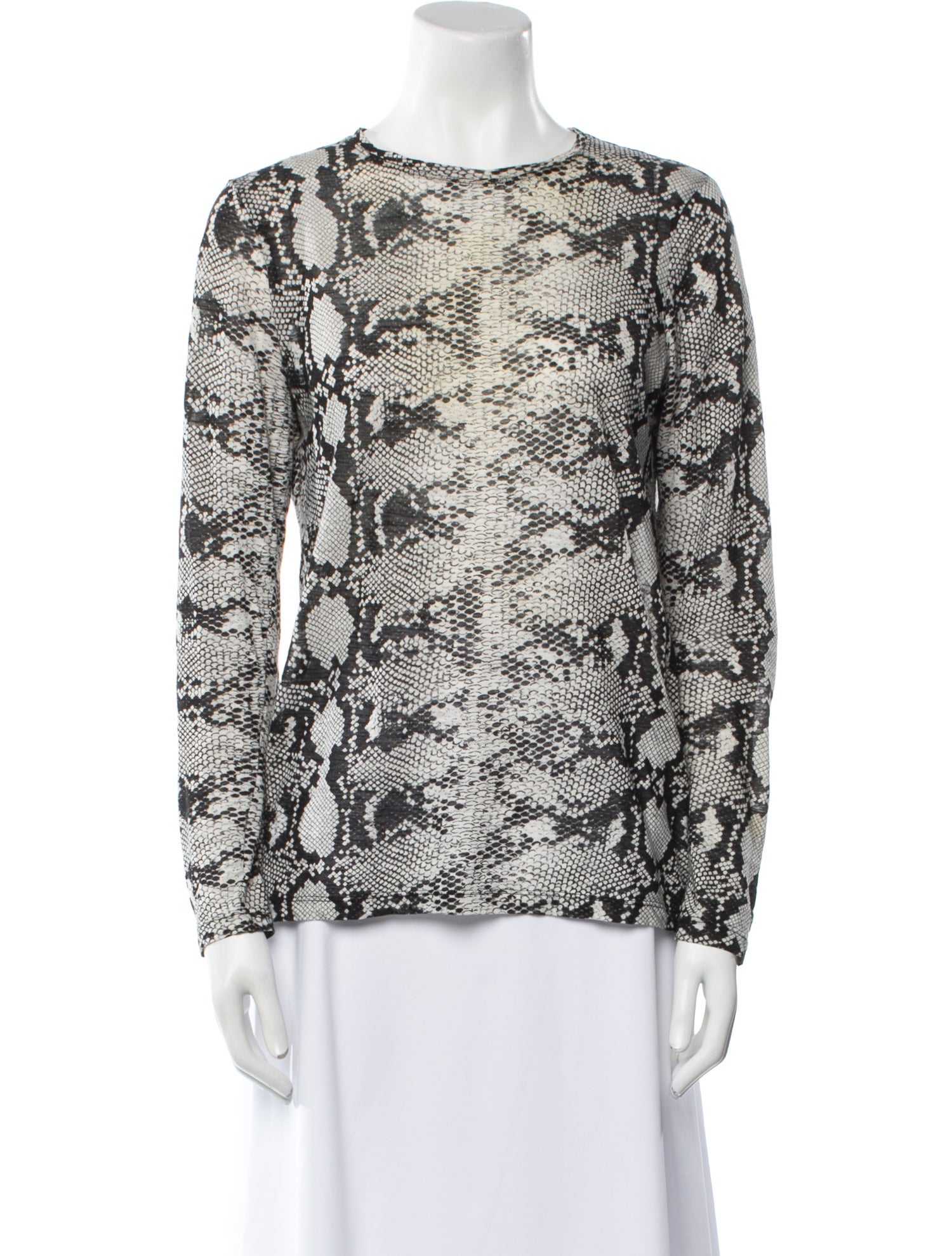 Proenza Schouler Animal Print Bateau Neckline Blouse