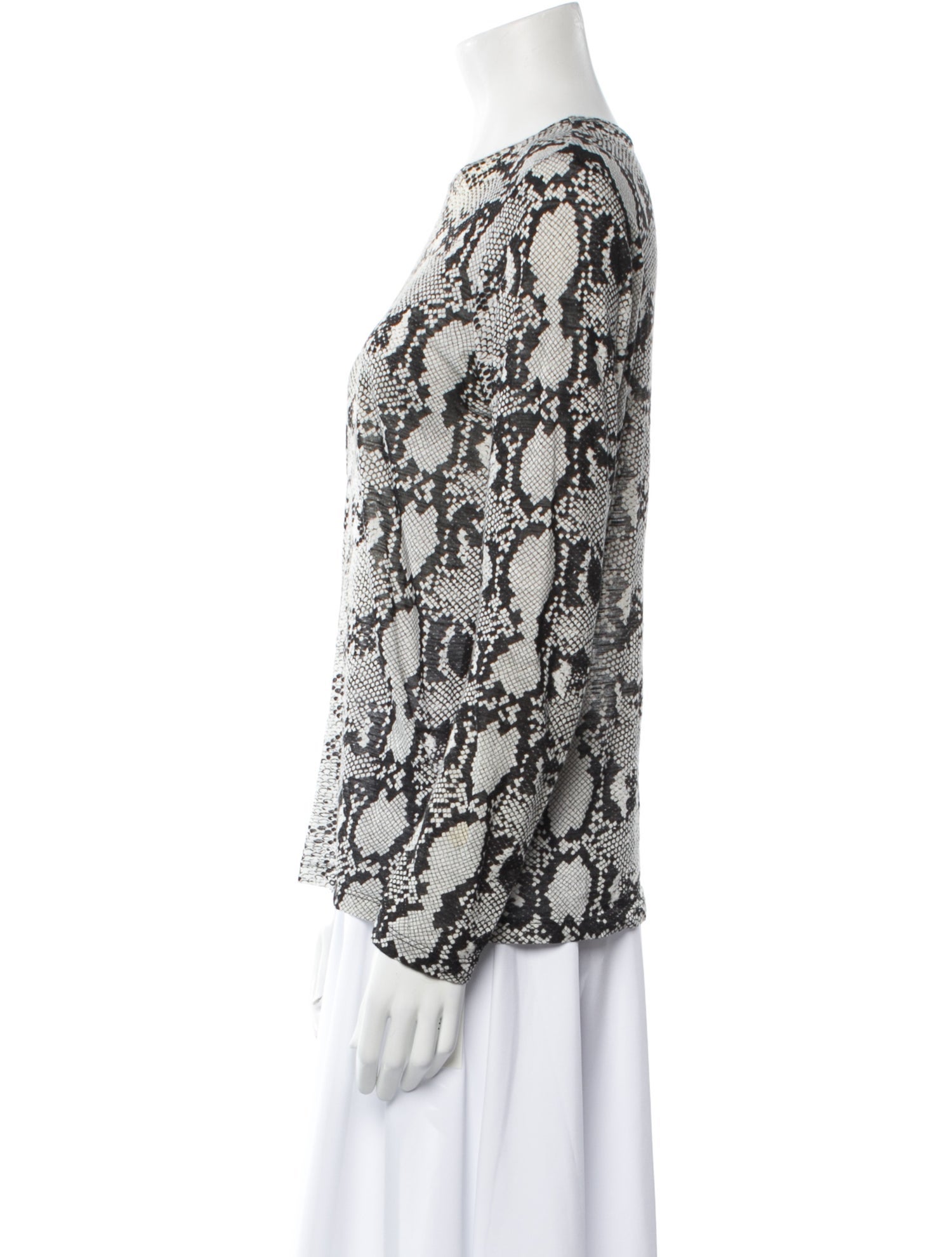 Proenza Schouler Animal Print Bateau Neckline Blouse