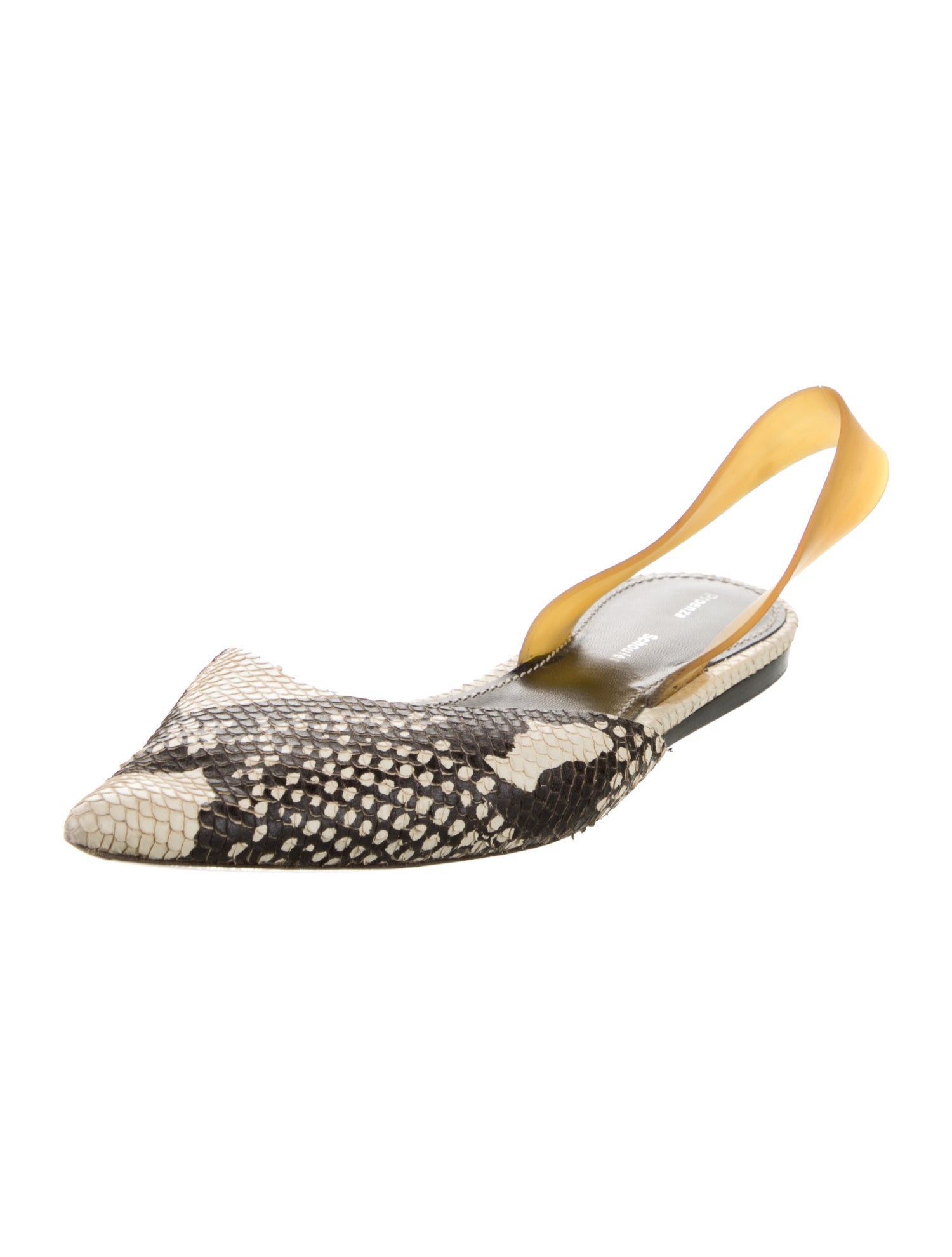 Proenza Schouler Leather Animal Print Slingback Flats