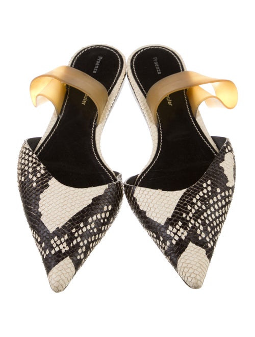 Proenza Schouler Leather Animal Print Slingback Flats