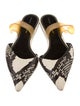 Proenza Schouler Leather Animal Print Slingback Flats