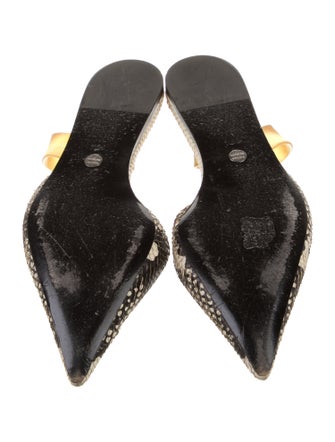 Proenza Schouler Leather Animal Print Slingback Flats