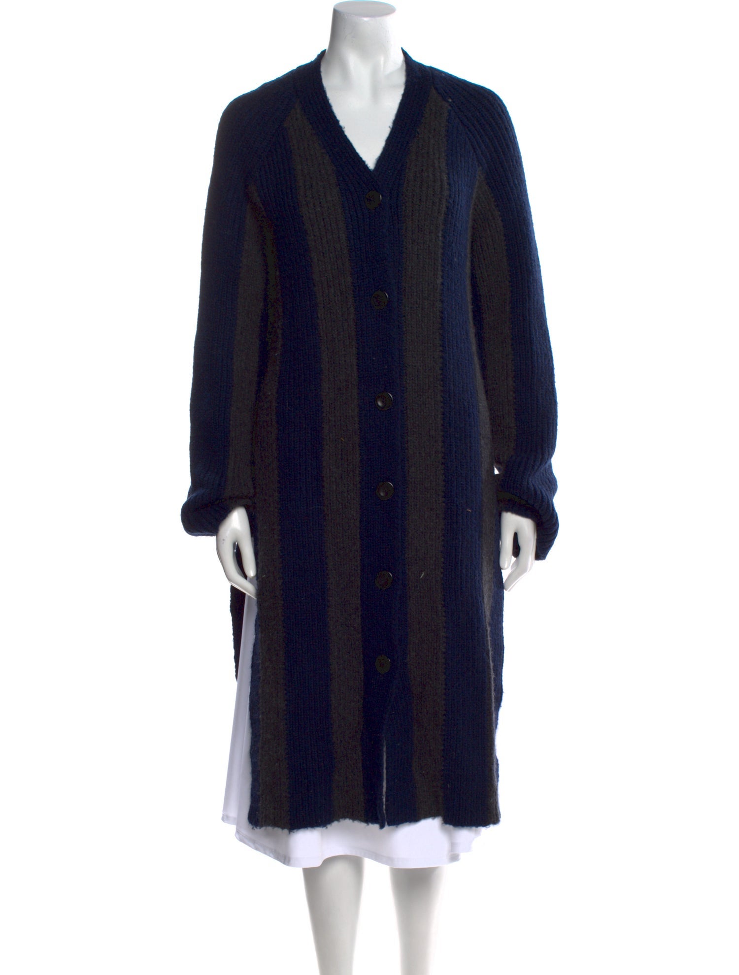 Proenza Schouler Striped V-Neck Sweater