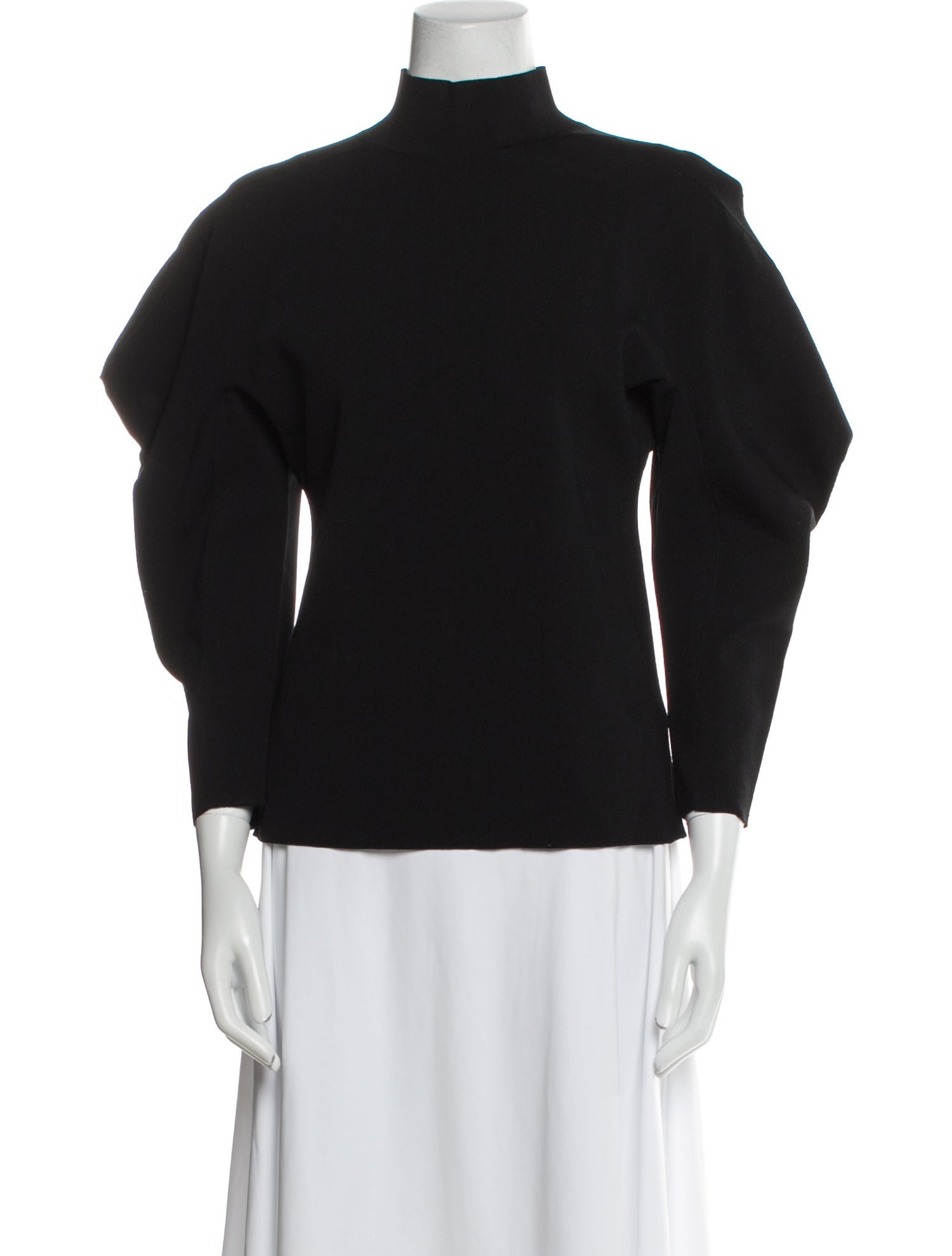 Proenza Schouler Mock Neck Three-Quarter Sleeve Sweatshirt