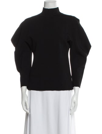 Proenza Schouler Mock Neck Three-Quarter Sleeve Sweatshirt